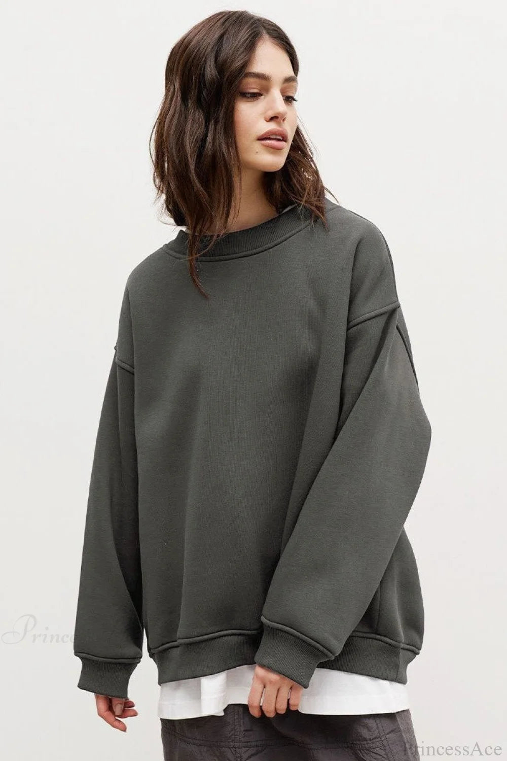 Minimalist Solid Crew Neck Oversize Sweatshirts