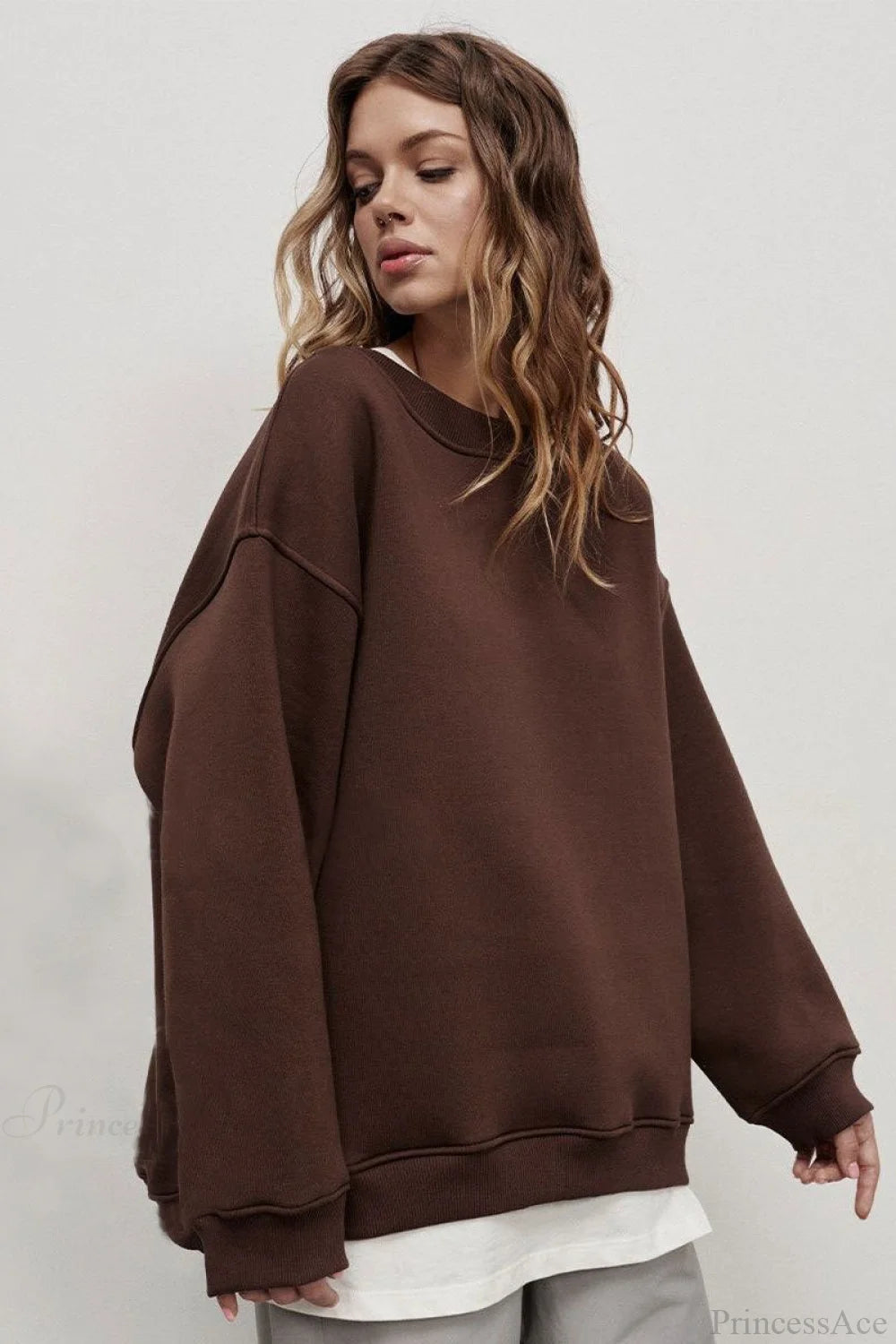 Minimalist Solid Crew Neck Oversize Sweatshirts