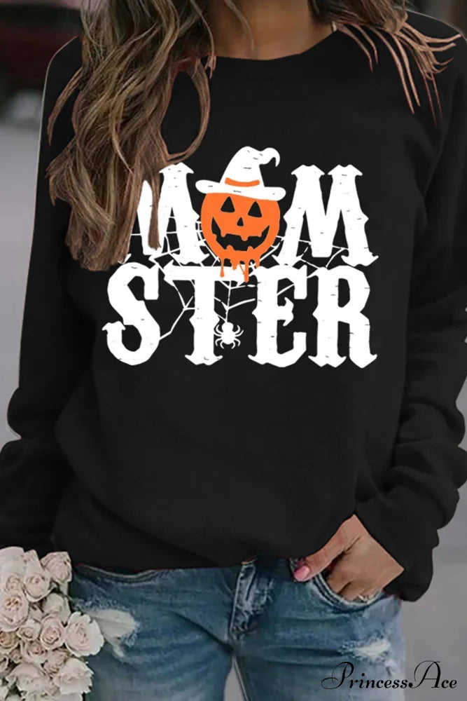 Momster Pumpkin Sweatshirt Black / S Sweatshirts