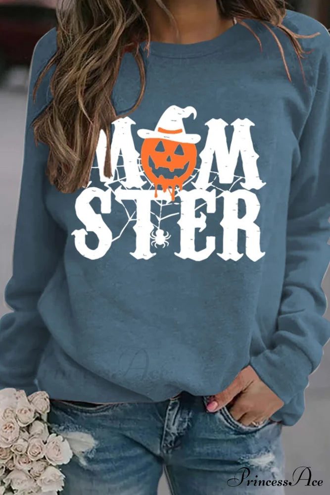 Momster Pumpkin Sweatshirt Blue / S Sweatshirts