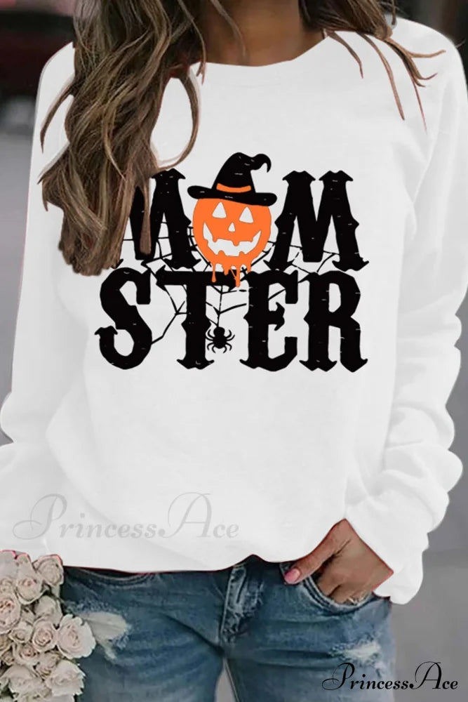 Momster Pumpkin Sweatshirt White / S Sweatshirts