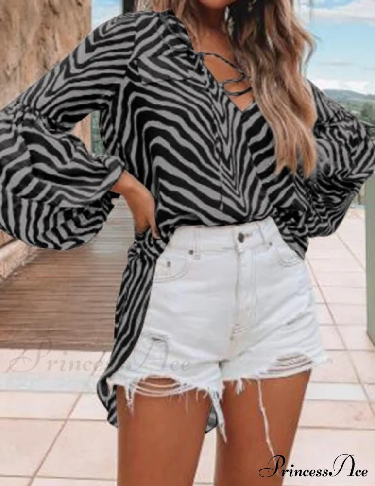 Mona Elegant Top - Plus Size S / Gray Tops & Blouses