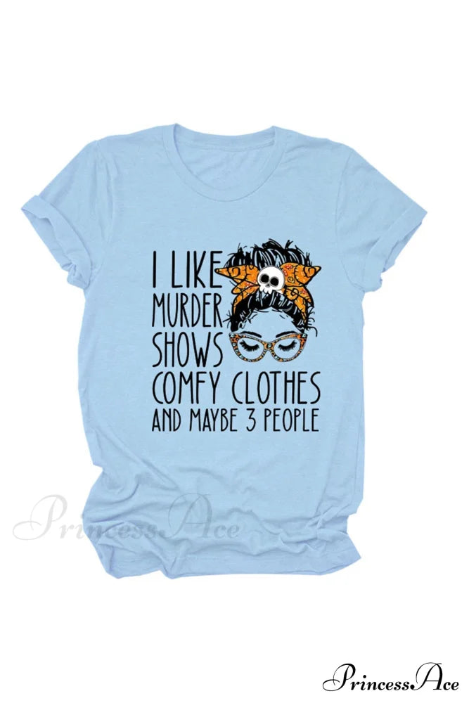 Murder Shows Graphic T-Shirt Blue / S Tees