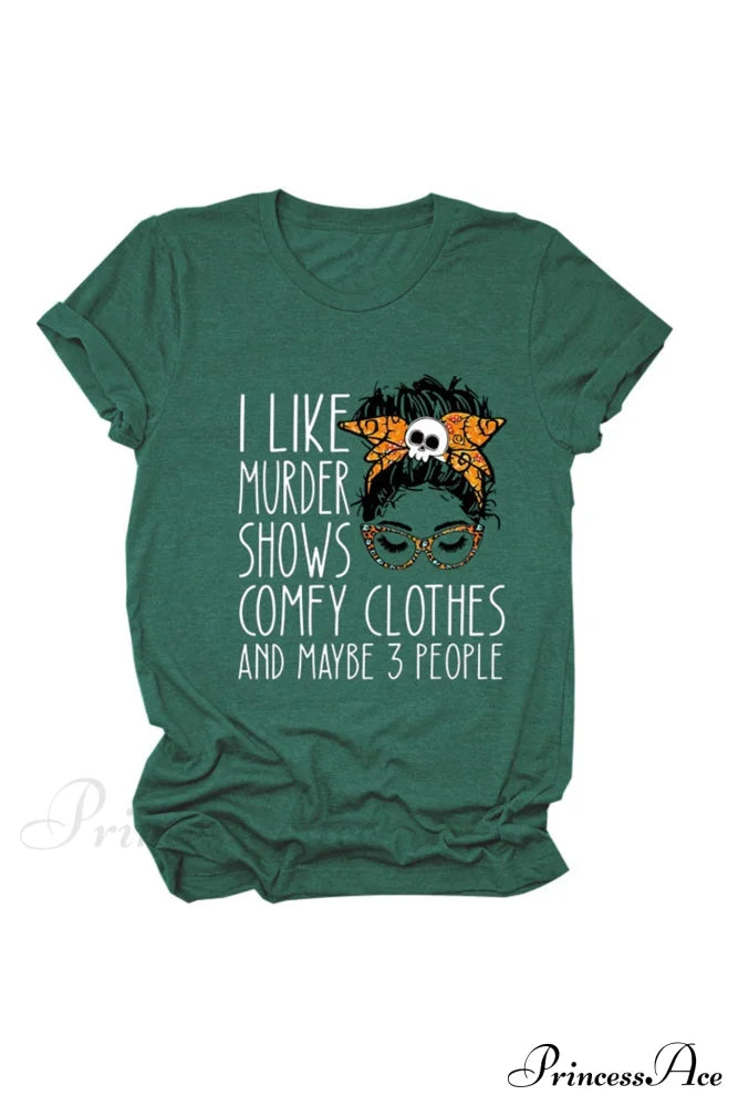 Murder Shows Graphic T-Shirt Green / S Tees