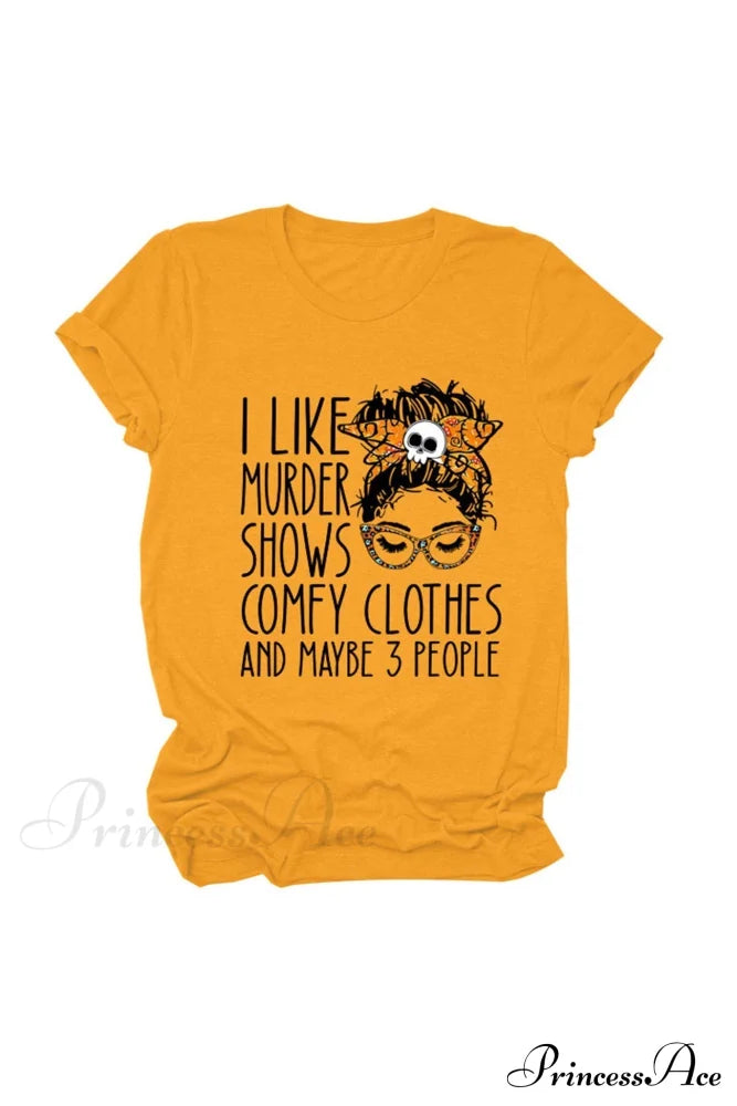 Murder Shows Graphic T-Shirt Orange / S Tees