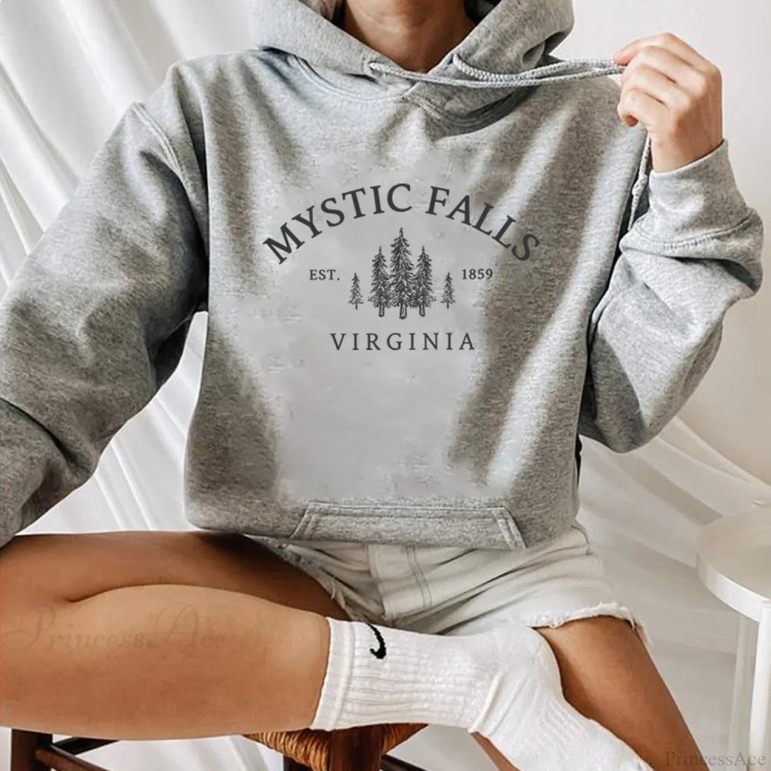 Mystic Falls Virginia Salvatores Vampire Fan Unisex Long Sleeve Christmas Hoodie Hoodies-L