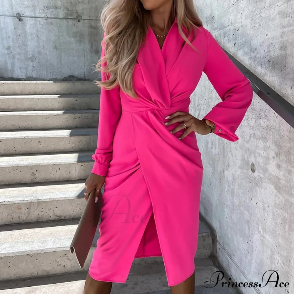 Neck V Elegant Slim Gown Party Cross For Fit Women