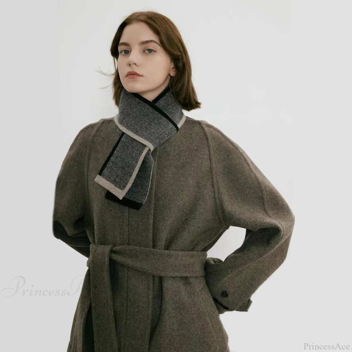 Neckerchief Women Retro Style Block Color Warm Scarf Black / L136Cm W11Cm Scarfs-L