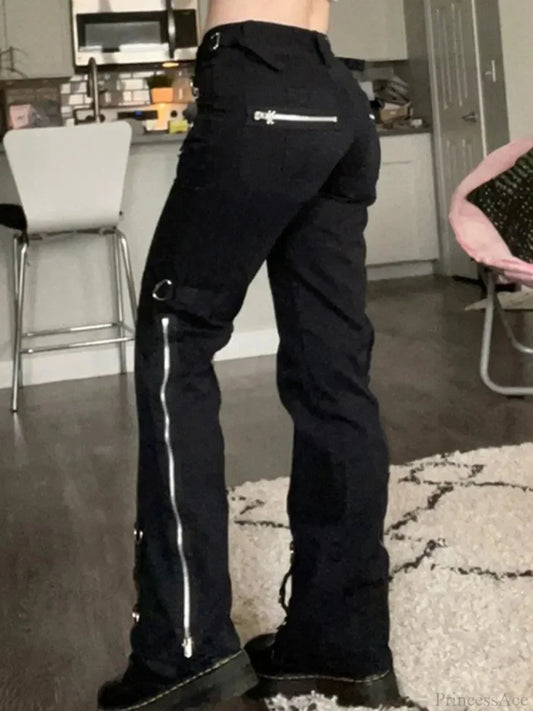 New Gloomy Punk Gothic Y2K Patchwork Pant