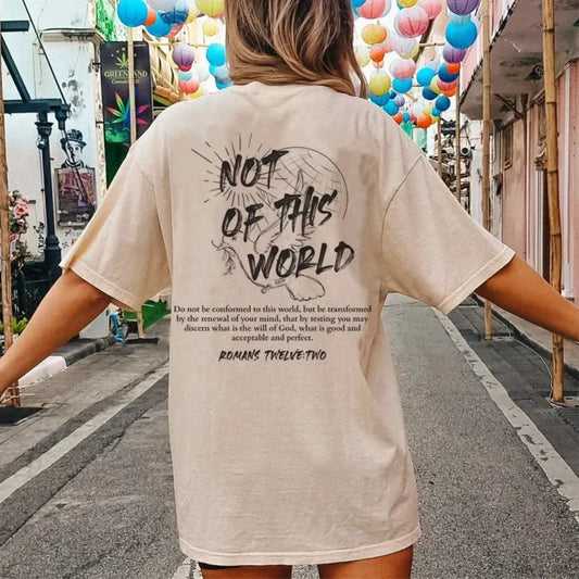 Not of This World Bible Verse T-shirt Khaki / S t-shirt-250223