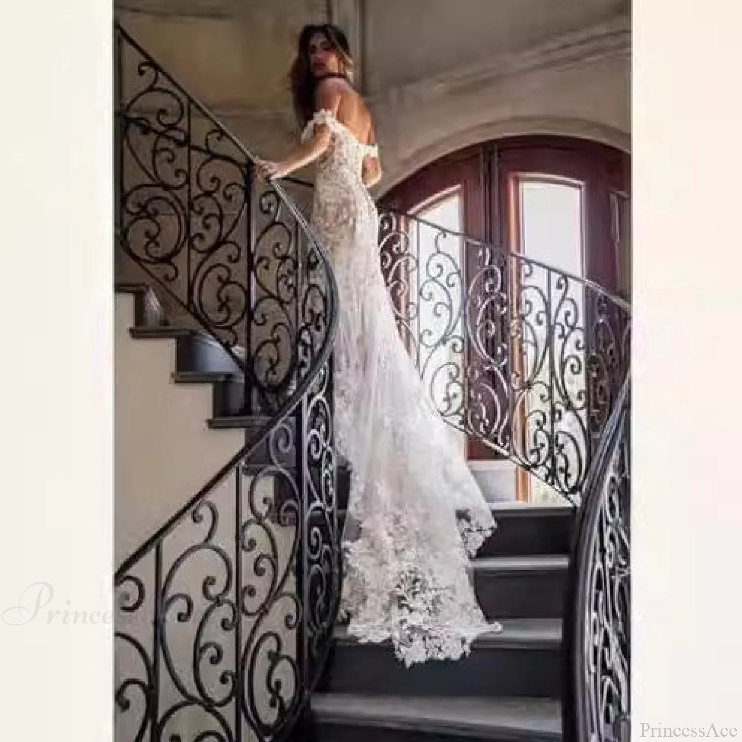 Off-Shoulder Lace Mermaid Bridal Wedding Dress weddingdress-250223