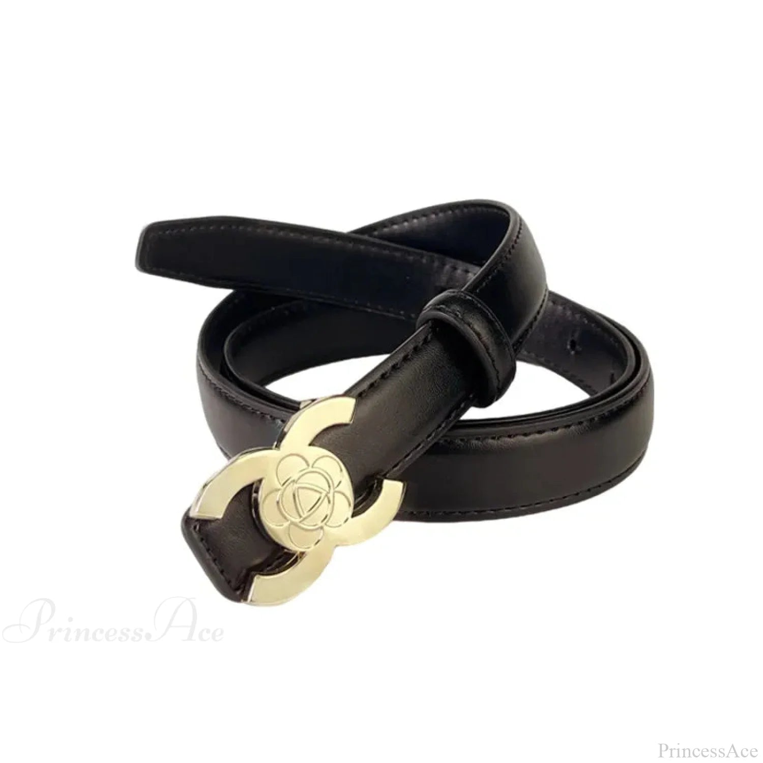 Opulent Gothic Designer Letter Belt Coffee / 108cm