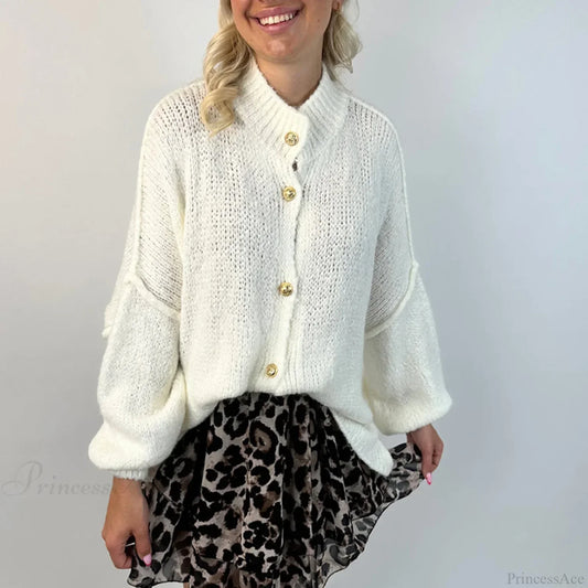Oversized Button Down Chunky Knit Cardigan