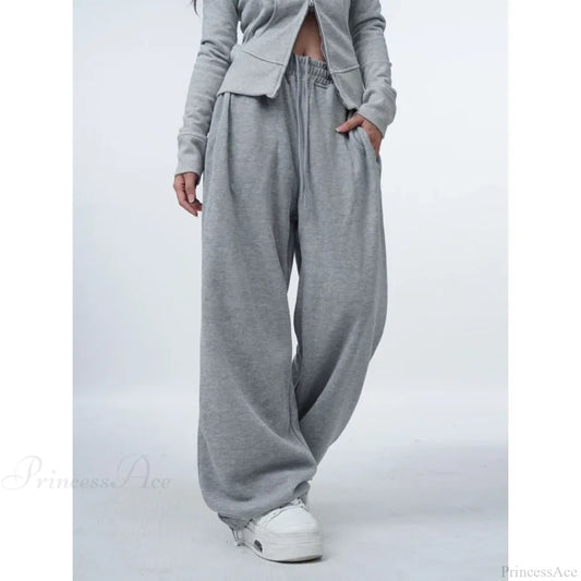 Oversized Gray Y2K Women Sweatpants Pants Grey / S