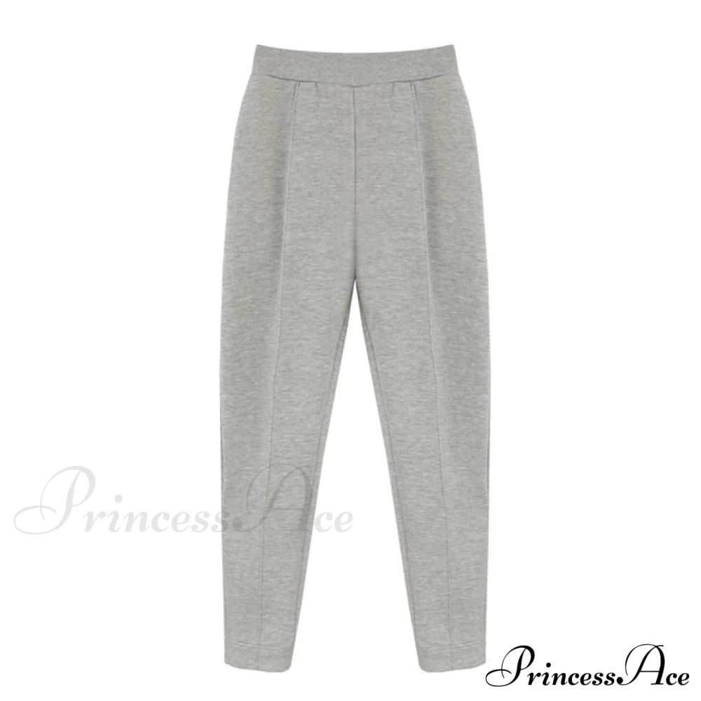 Pants Plus Fleece Casual Women Sweatshirt Couple Tracksuit Unisex Hoodies 2-Piece Size 2-Gray / S