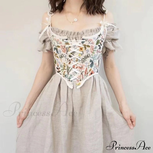 Party Club Designer Camis High Corset Halter Shirts Design Sexy Vintage Flowered Street Bandage