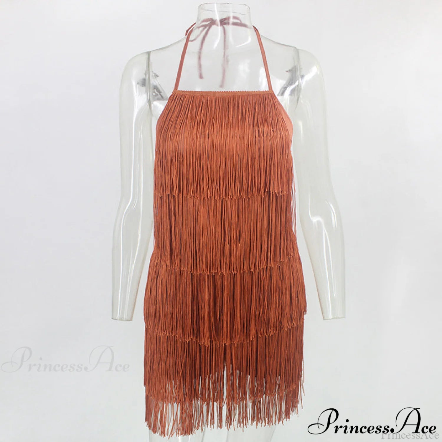 Party Fringe Bandage Halter Warm-Season Club Bodycon Tassel Gown Mini Casual 2024 Backless Vestidos