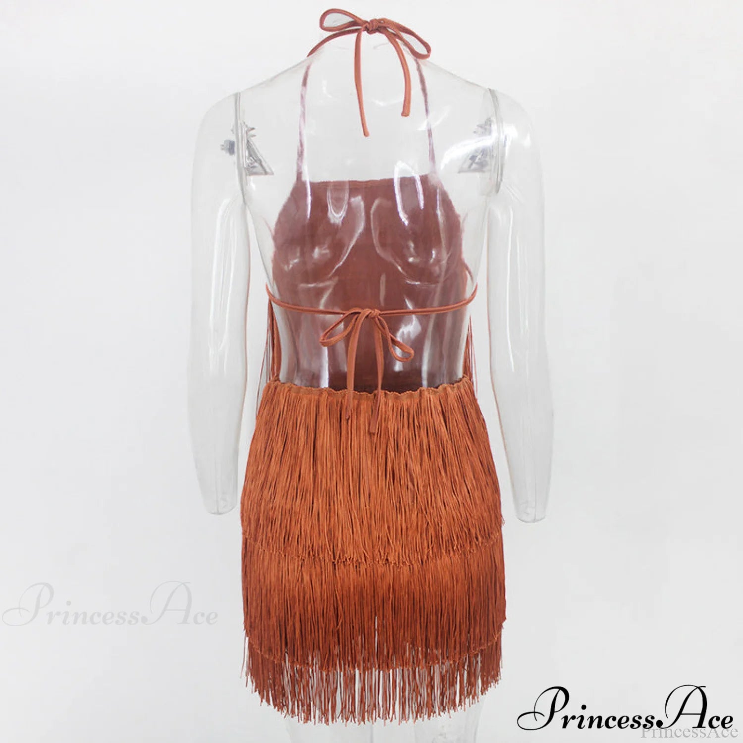 Party Fringe Bandage Halter Warm-Season Club Bodycon Tassel Gown Mini Casual 2024 Backless Vestidos