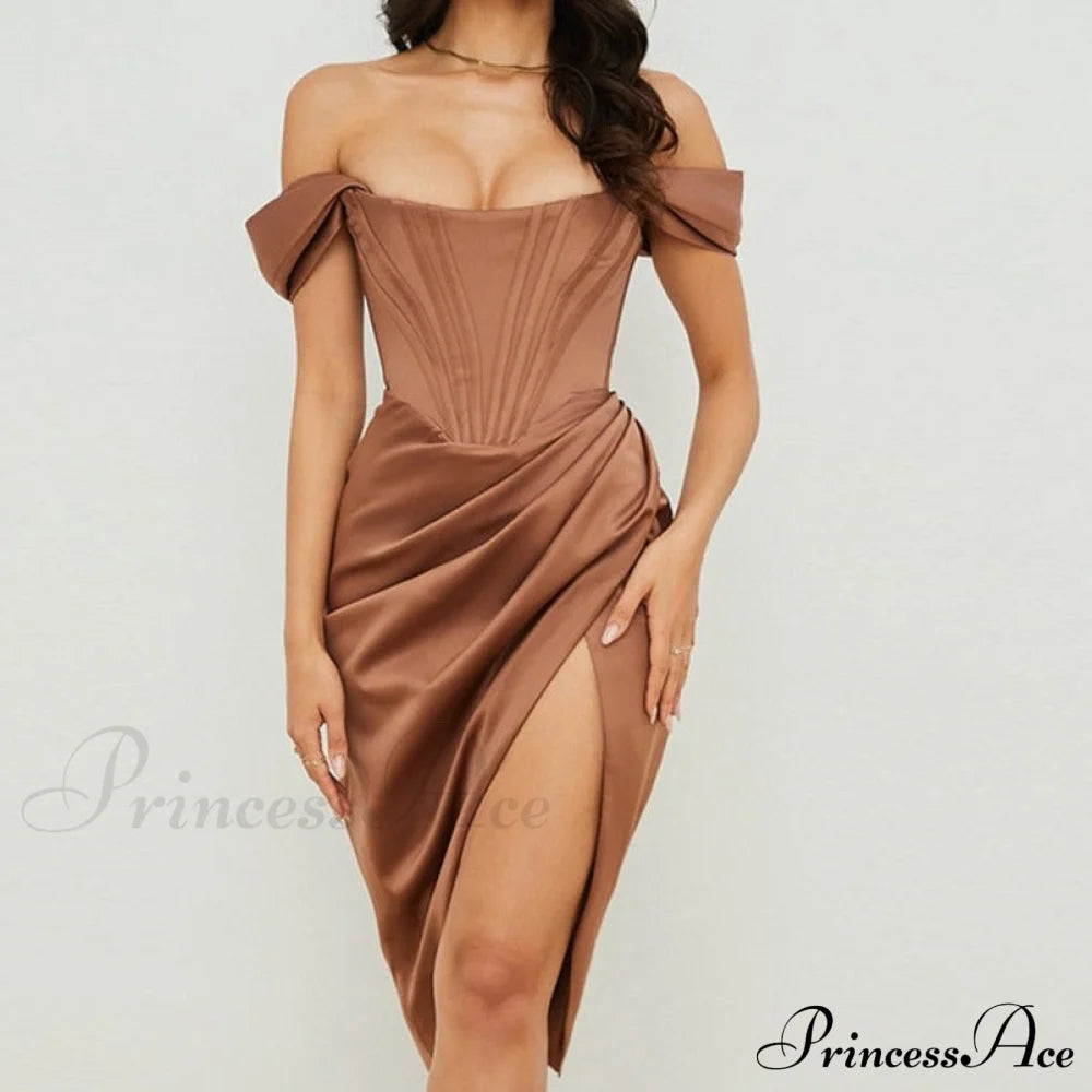 Party Midi Evening Bodycon Cb Women Celebrity Club Gown Of House Satin Dress