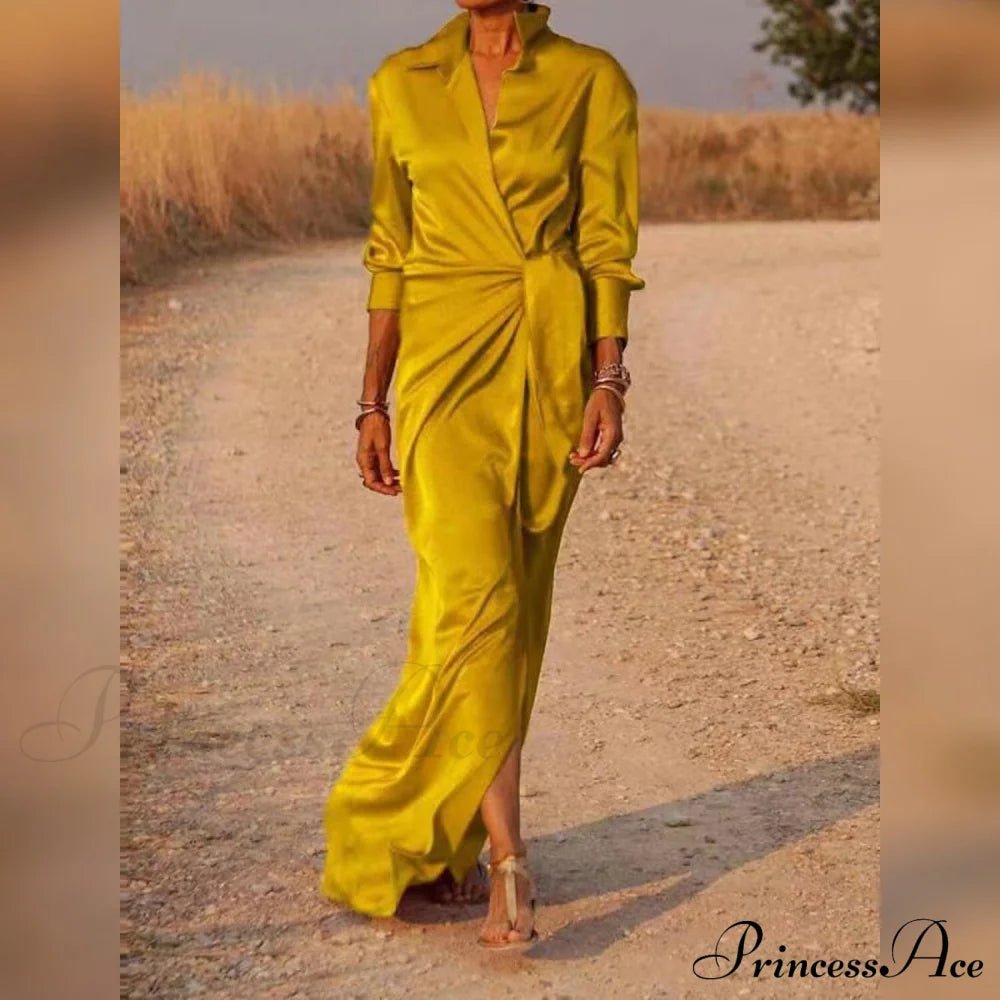 Women's Party Shirt Dress Gold __stock:200 casual dresses clothes dresses refund_fee:1200