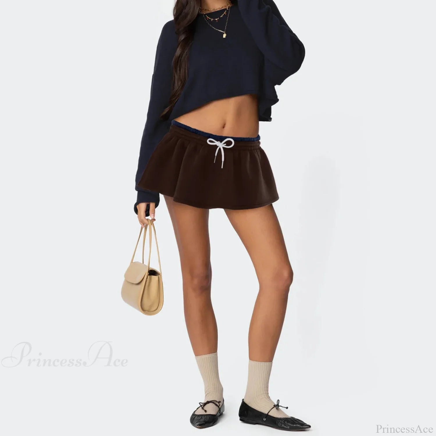 Patchwork Drawstring Beach Skirt skirts-250223