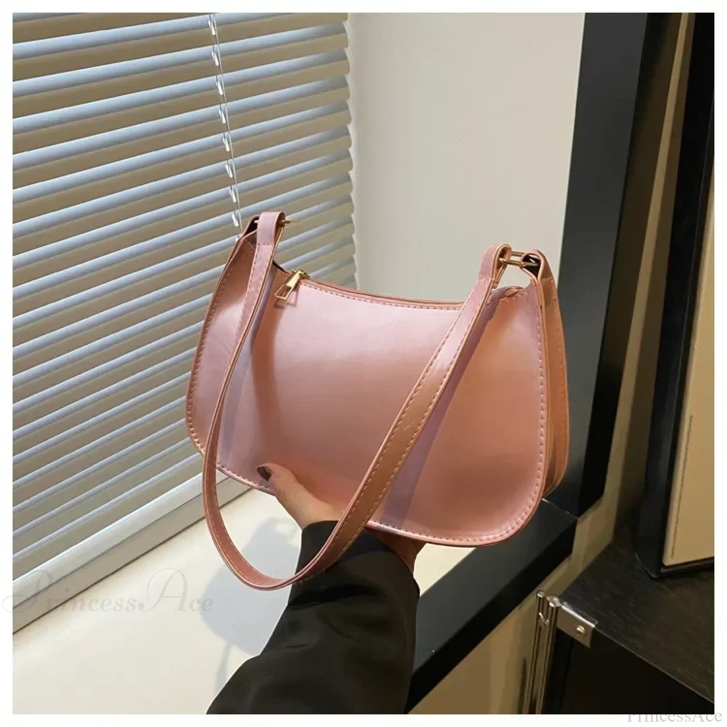 Patent Leather Designer Shoulder Handbag Pink shoulder-250126