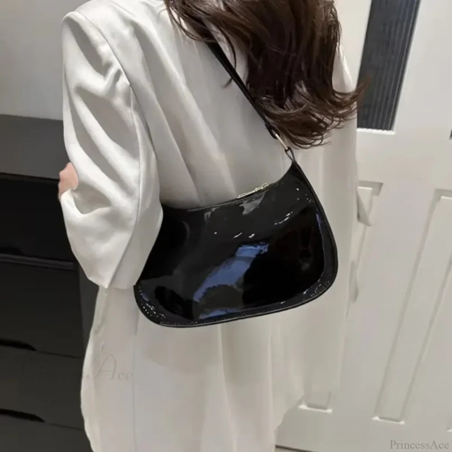 Patent Leather Versatile Fashion Shoulder Bag shoulder-250126