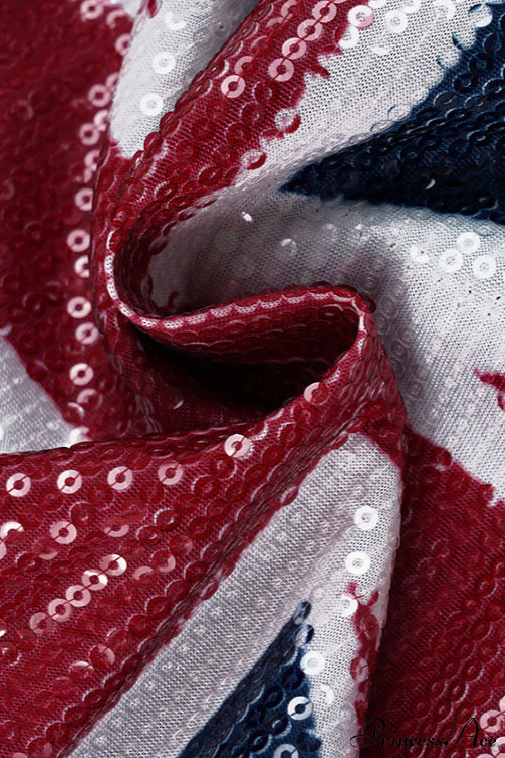 Patriotic Sequin Color Block Bodycon Mini Skirt