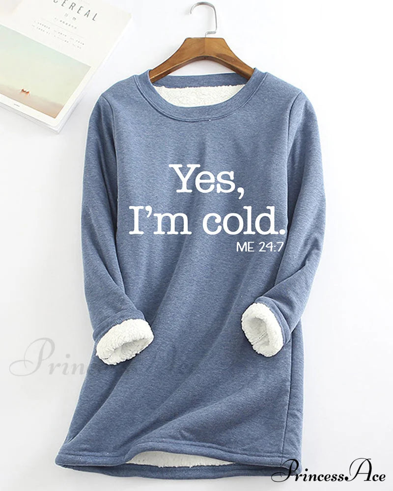 English Printed Pullover Sweatshirt Blue 2023 f/w 23BF cardigans Clothes hoodies & sweatshirts Tops/Blouses