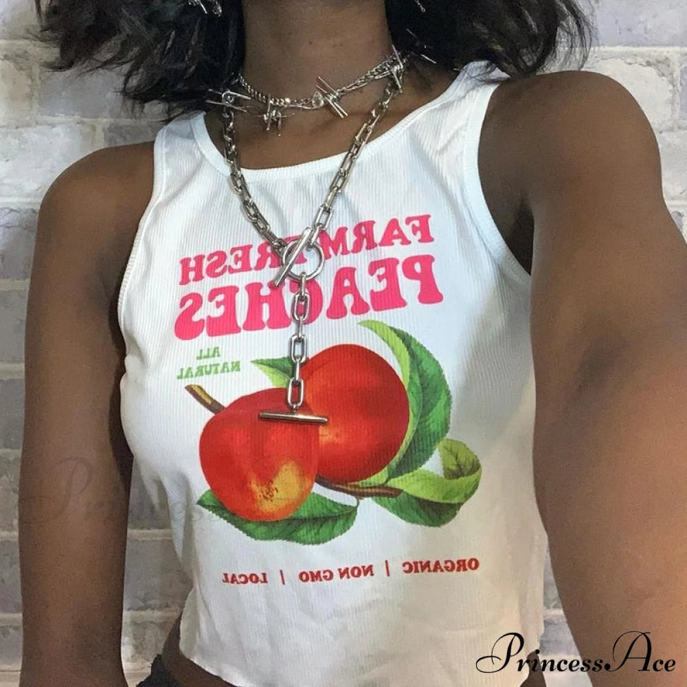 Peaches Graphic Stylish Tank Top