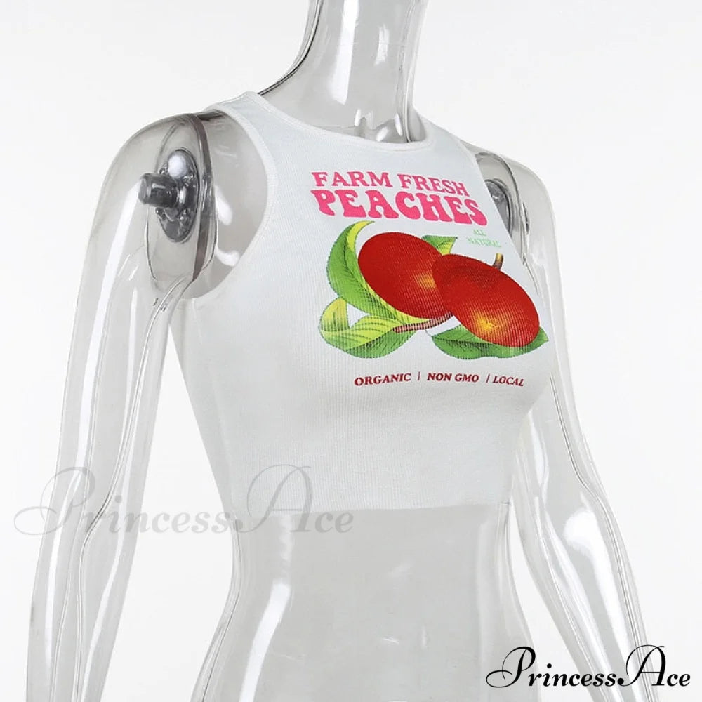 Peaches Graphic Stylish Tank Top