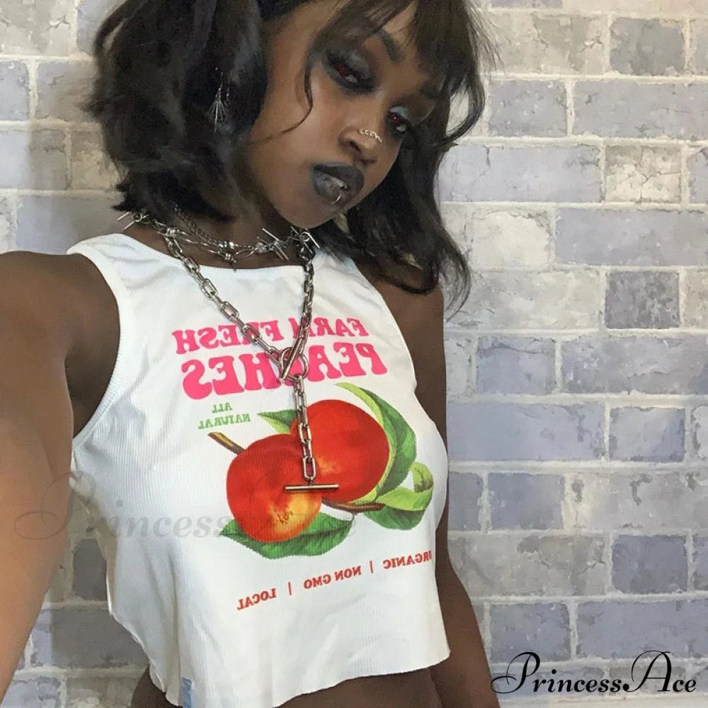 Peaches Graphic Stylish Tank Top