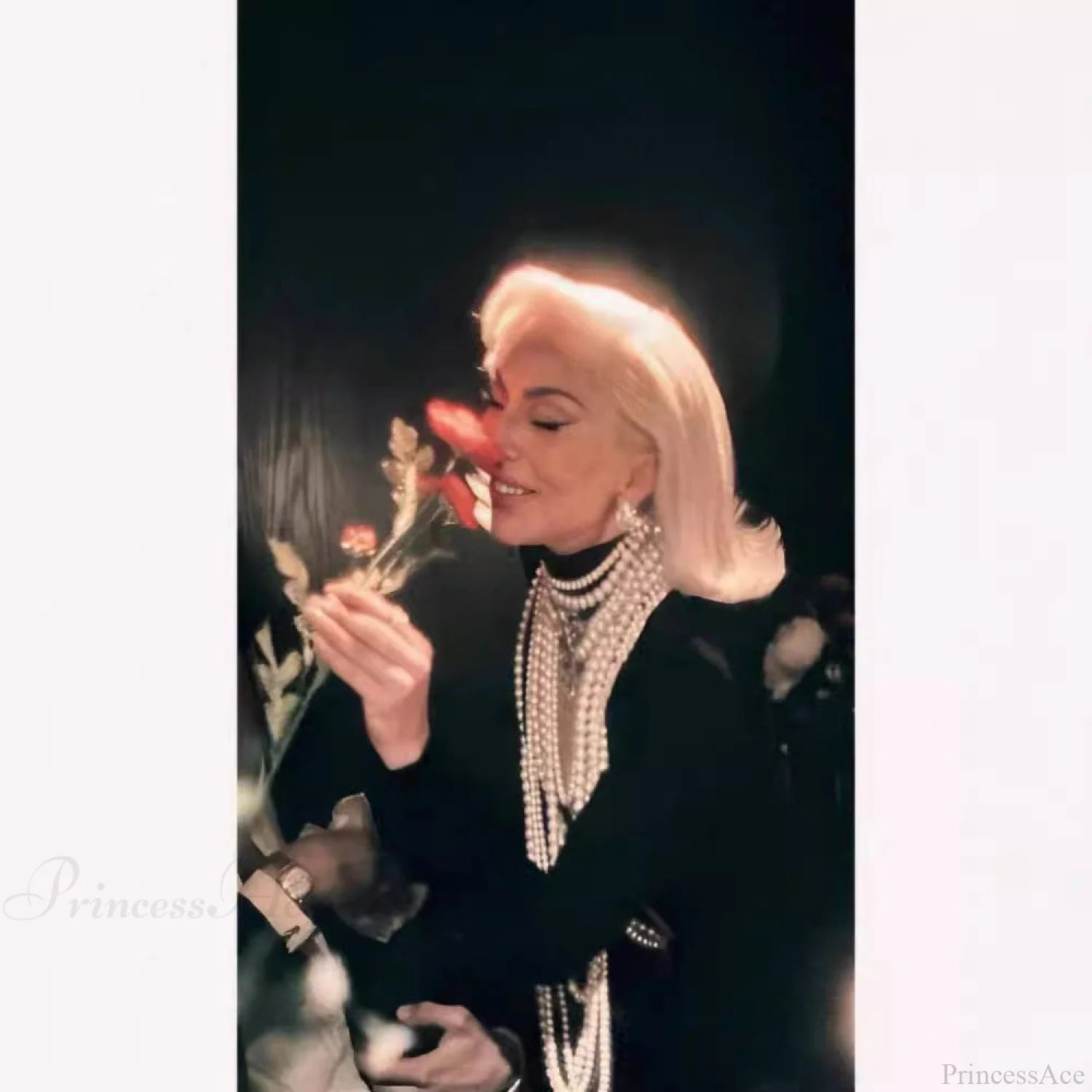 Pearl Embellished Sheer Sleeve Prom Dress promdress-250223