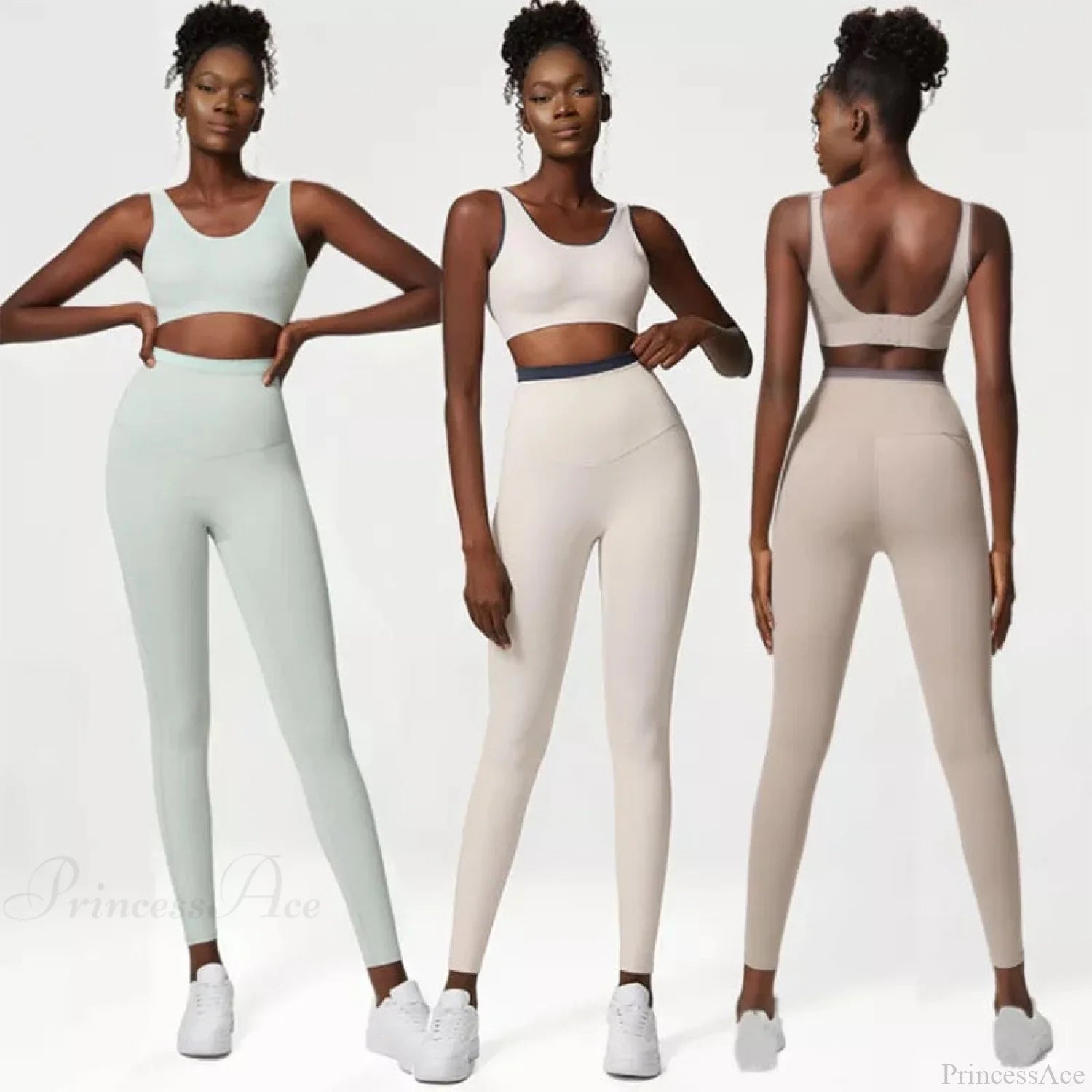 Peyton Sports Bra And Graceful Leggings Set Ice Grey