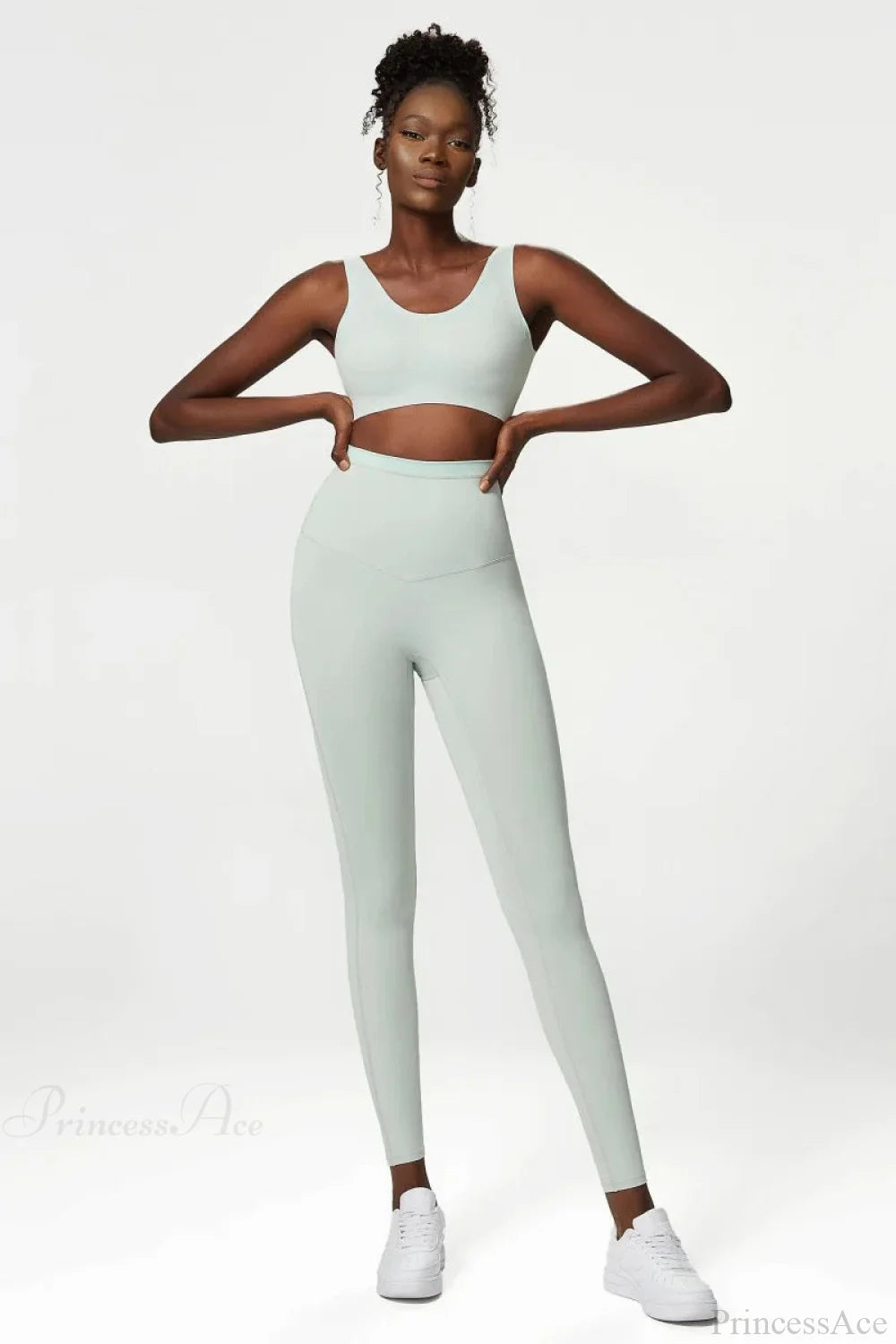 Peyton Sports Bra And Graceful Leggings Set Ice Grey Ice Grey / S