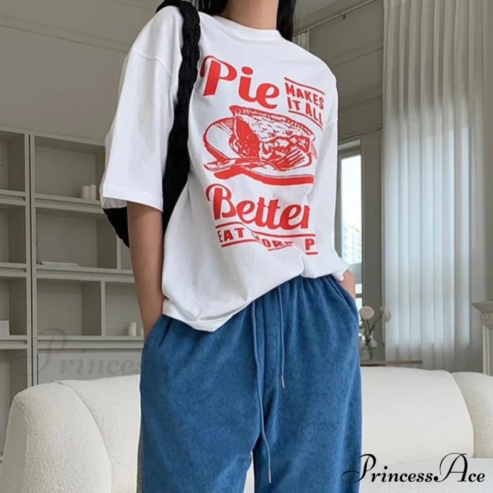 Pie Printed Stylish Graphic Tee T Shirt