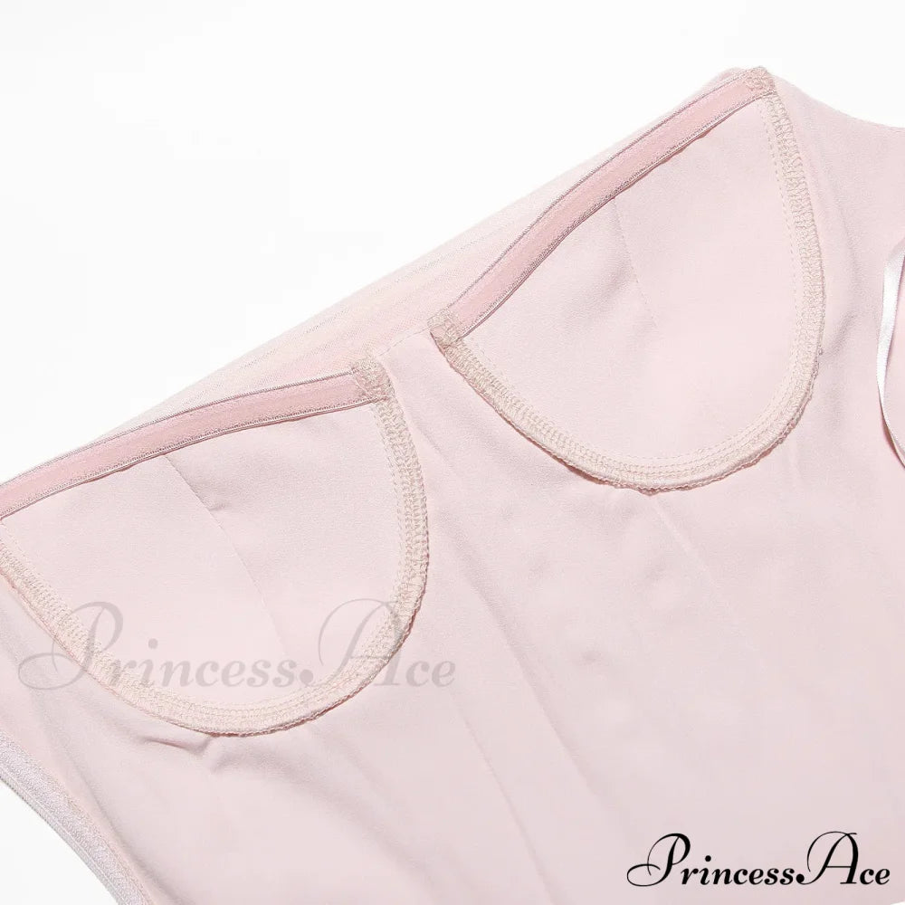 Pink Mesh Stylish Tube Corset Top