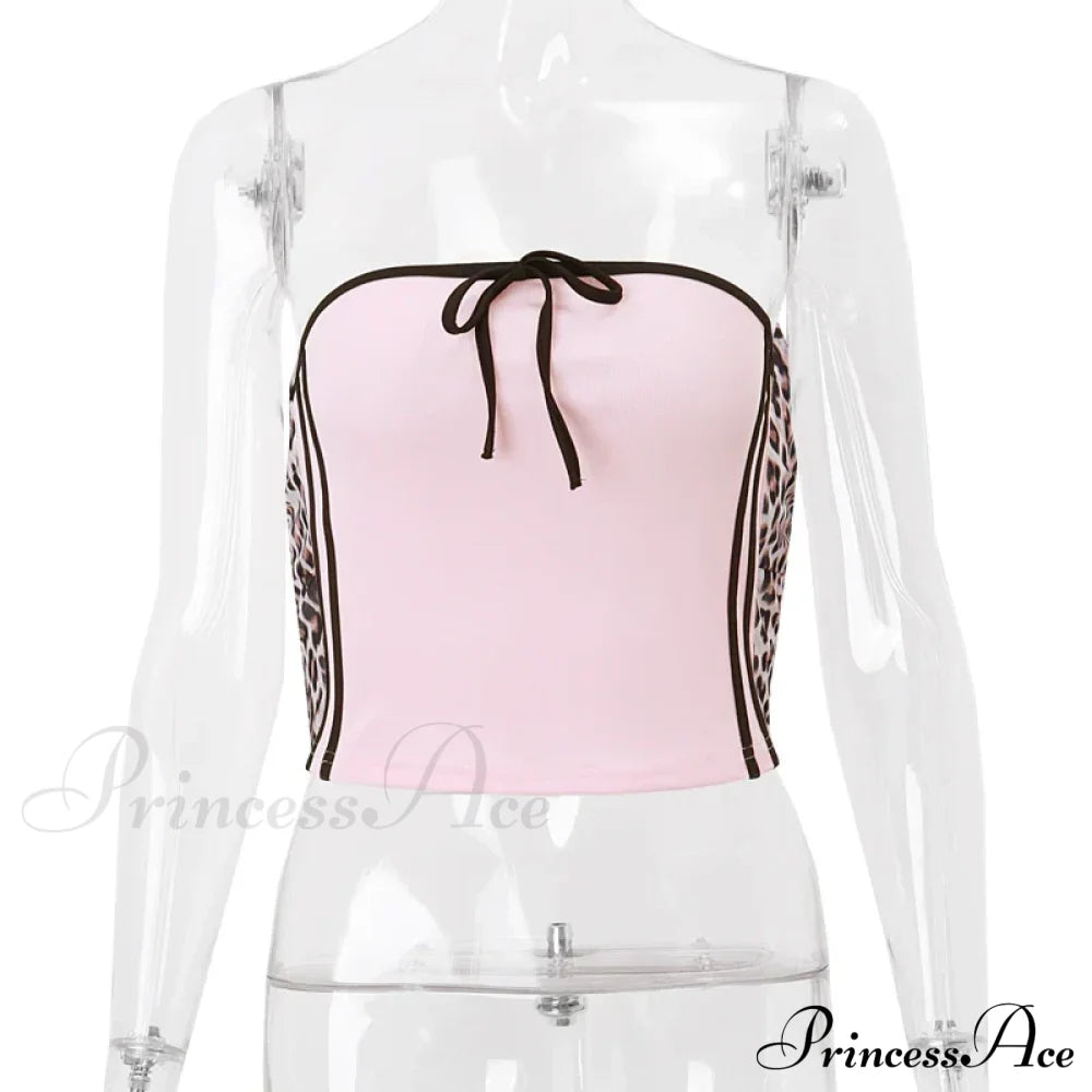 Pink Stripe Stylish Tube Top Women’s
