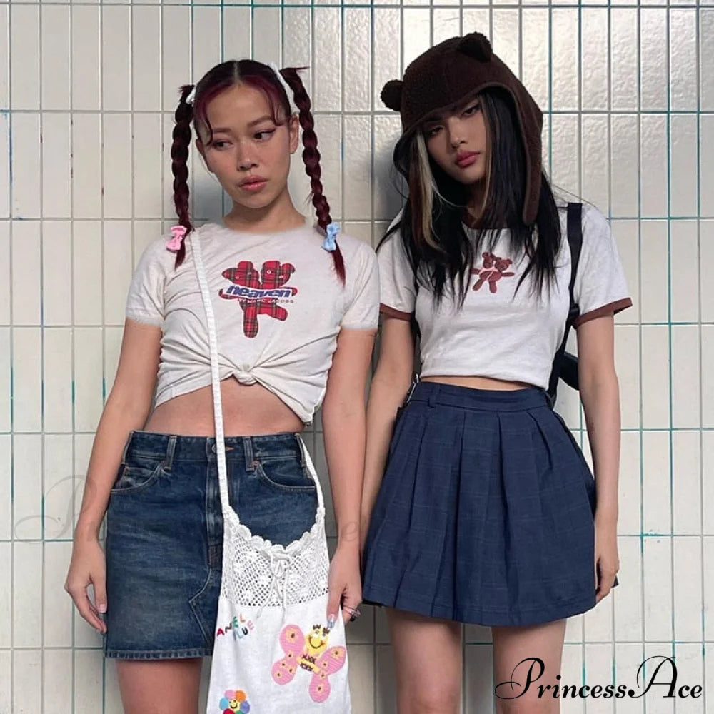 Plaid Graphic Stylish Baby Tee Top