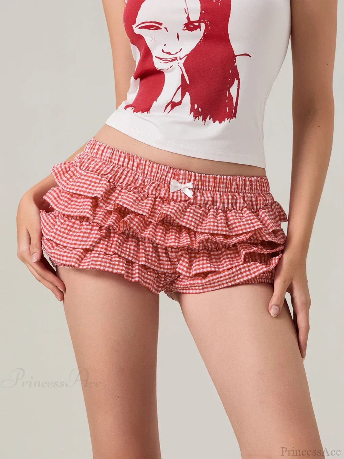 Plaid Layered Lolita Bloomer Short short-250223