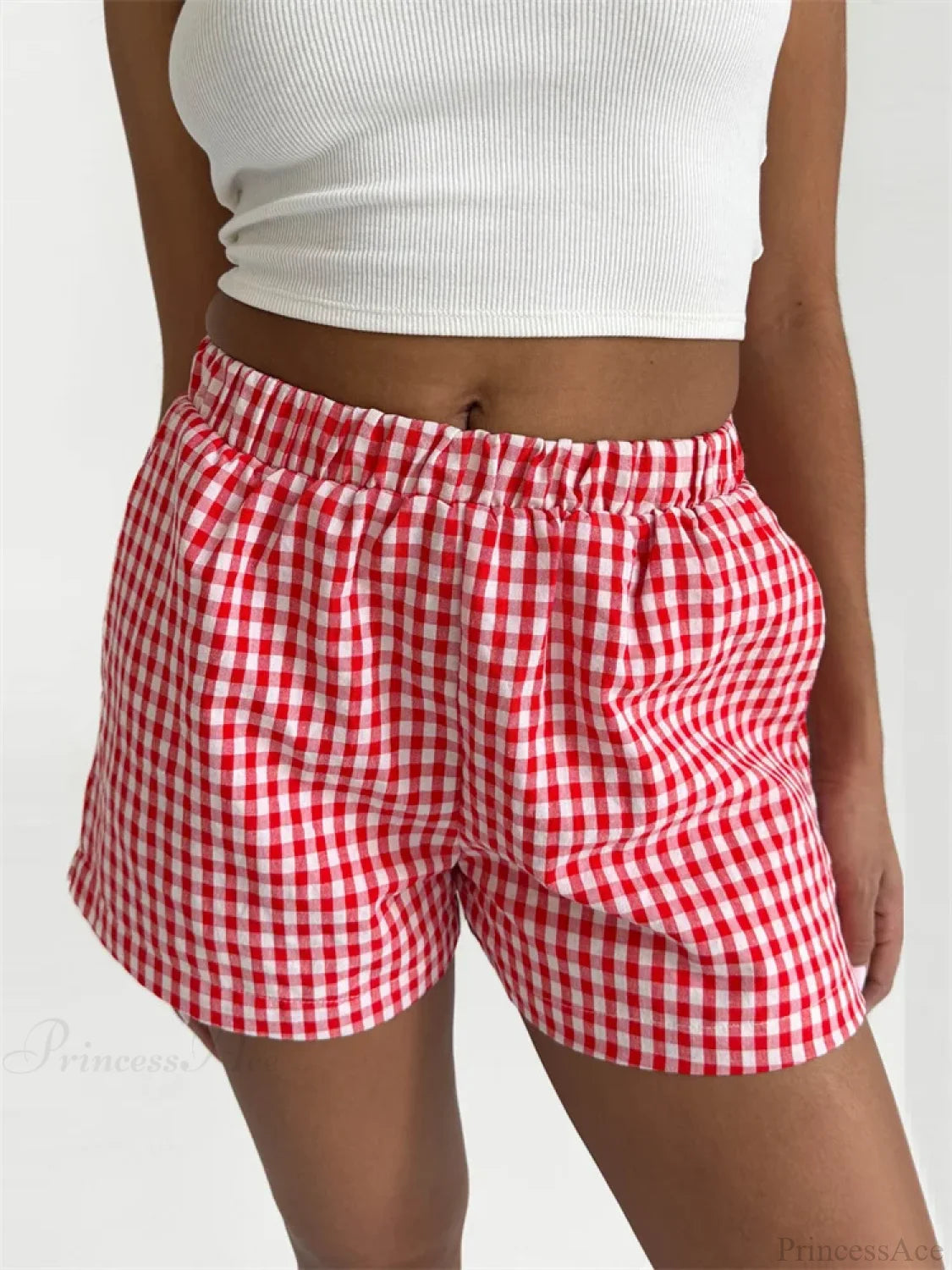 Plaid Pocket Lounge Short red / S short-250223