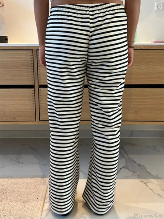 Plaid Print Wide Leg Casual Spring Summer Pant pant-250223