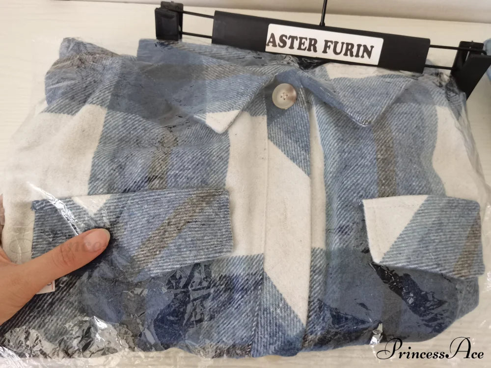 Plaid Vintage Pockets Oversized Jacket