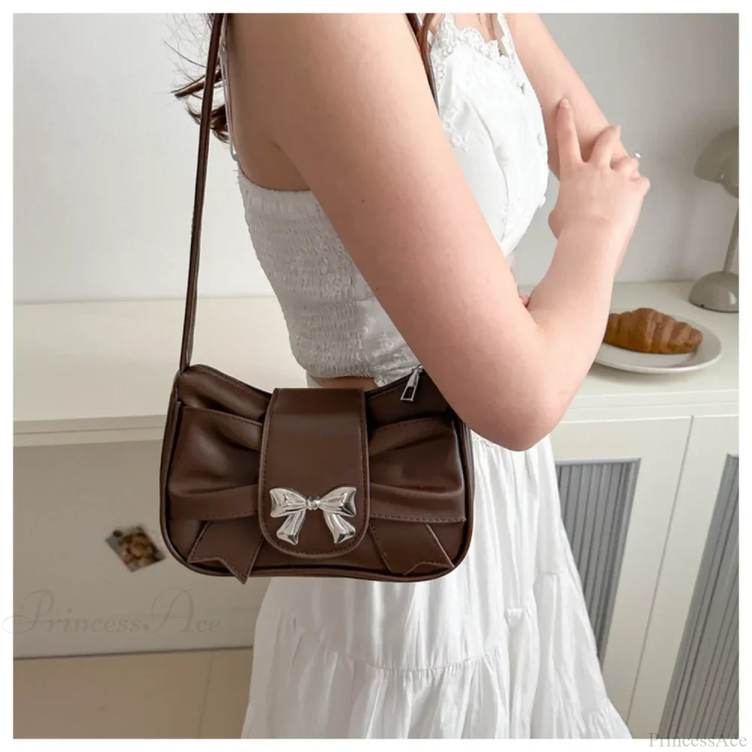 Pleated Korean Bow Shoulder Bag for Women shoulder-250126