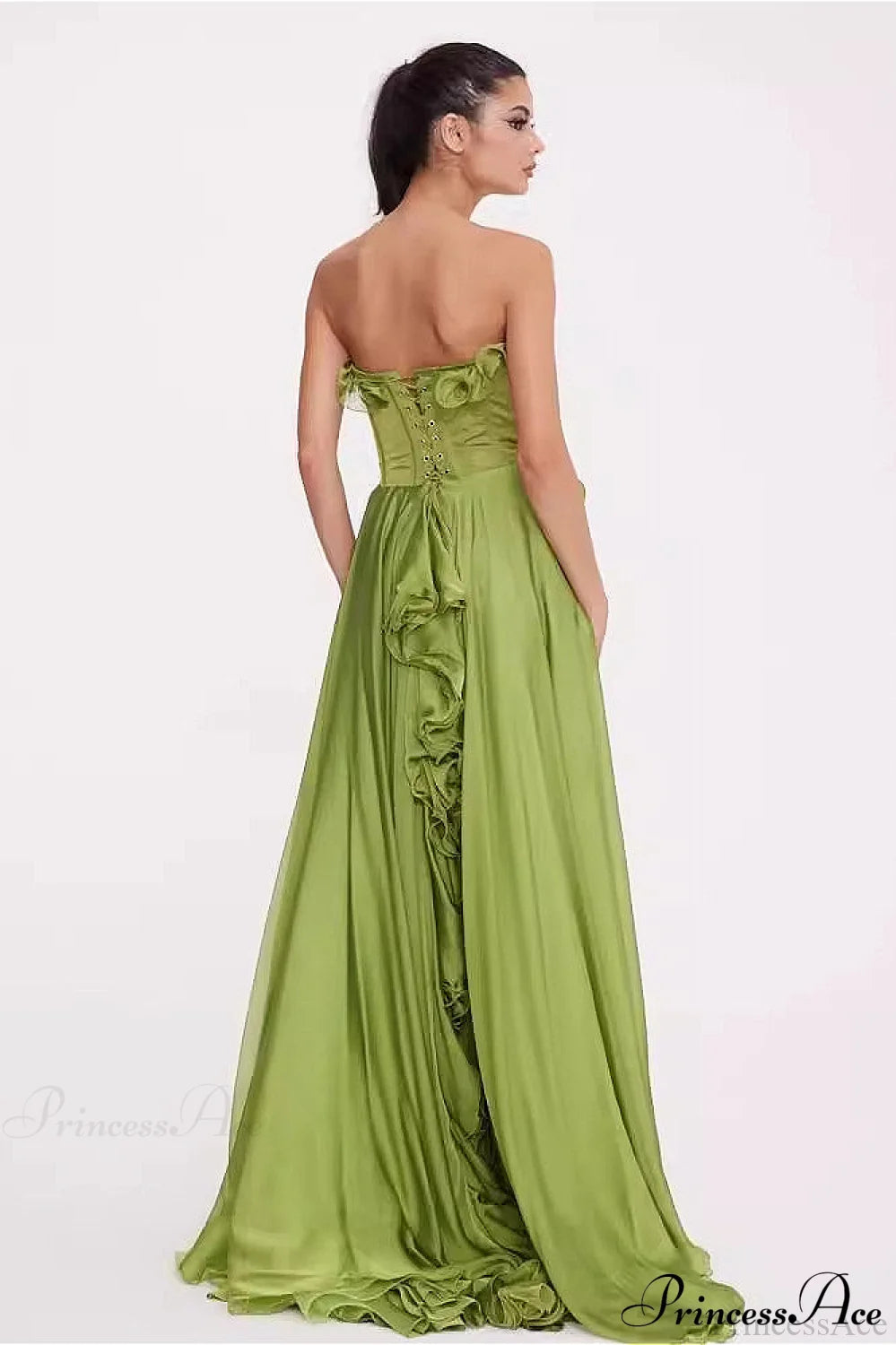 Pleated Ruffle Waist A Line Elegant Party Dress