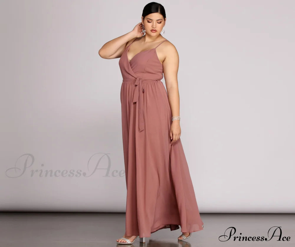 Plus Helena Formal Charming Sleeveless Chiffon Dress Plus S.o. Long