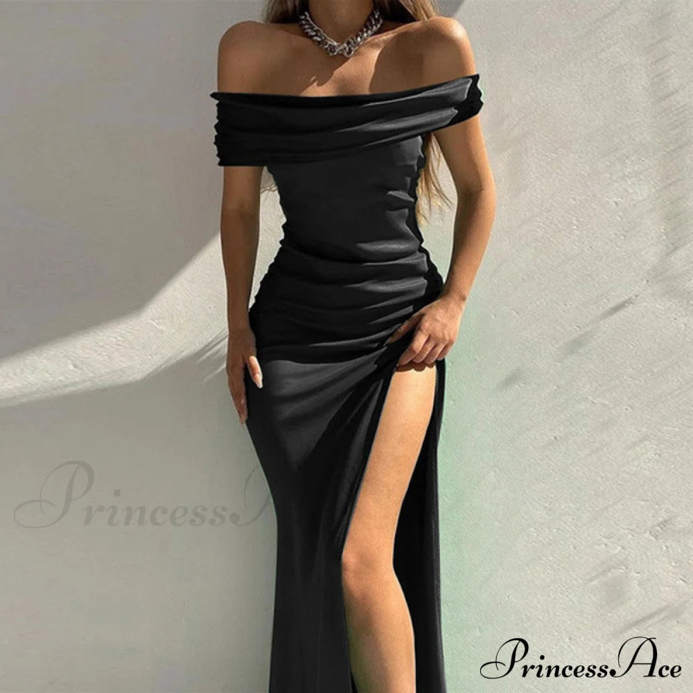 Plus Kaleigh Stylish Off Shoulder Dress Black / S Plus S.o. Long