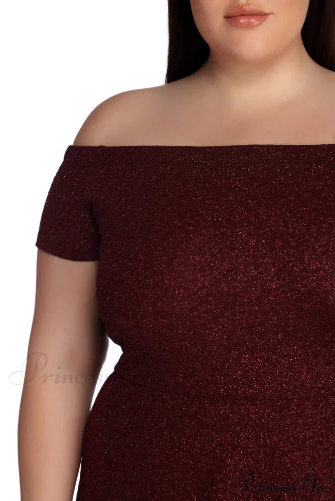 Plus Penelope Glitter Charming Formal High Low Dress Plus S.o. Long