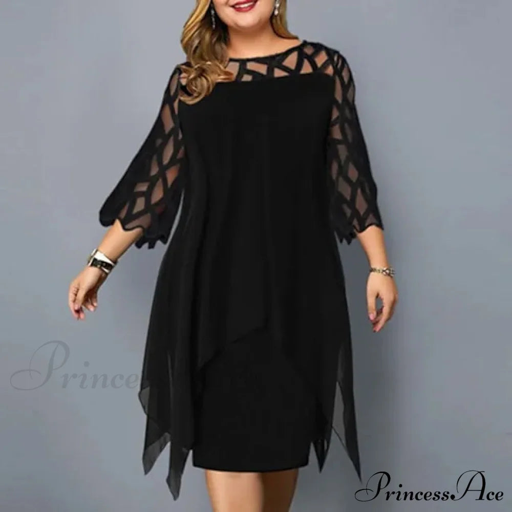 Women's Plus Size Solid Color Sheath Dress Black __stock:200 casual dresses clothes dresses refund_fee:1200