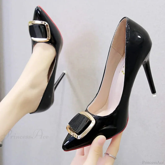 Plus Sizefashion Pointed Platform Patent Leather Dress High Heels Pumps Heel
